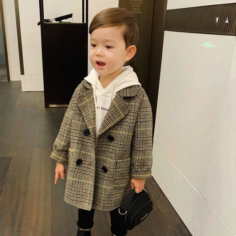 Winter Clothing Boys - Winter Grid Jackets Boys girls Woolen