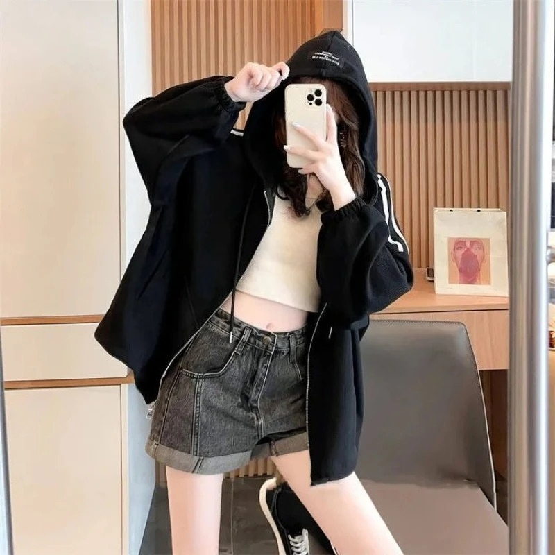 Winter Clothing Essentials For Women - Color Contrast with Zipper Women's Hoodies