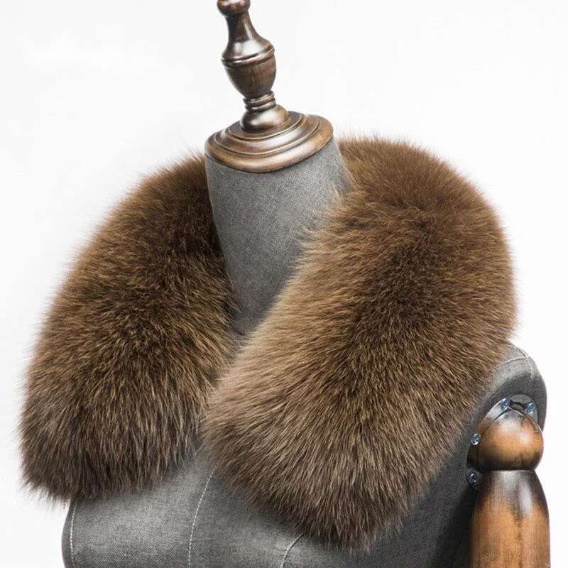 Winter Clothing Equipment - Winter Natural Fox Fur Scarf Square