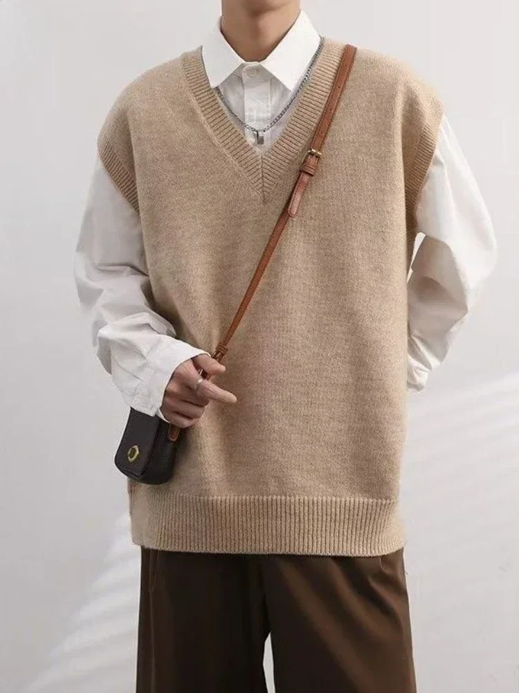 Winter Clothing Trends 2025 - Vest Waistcoat Beige V Neck Knit