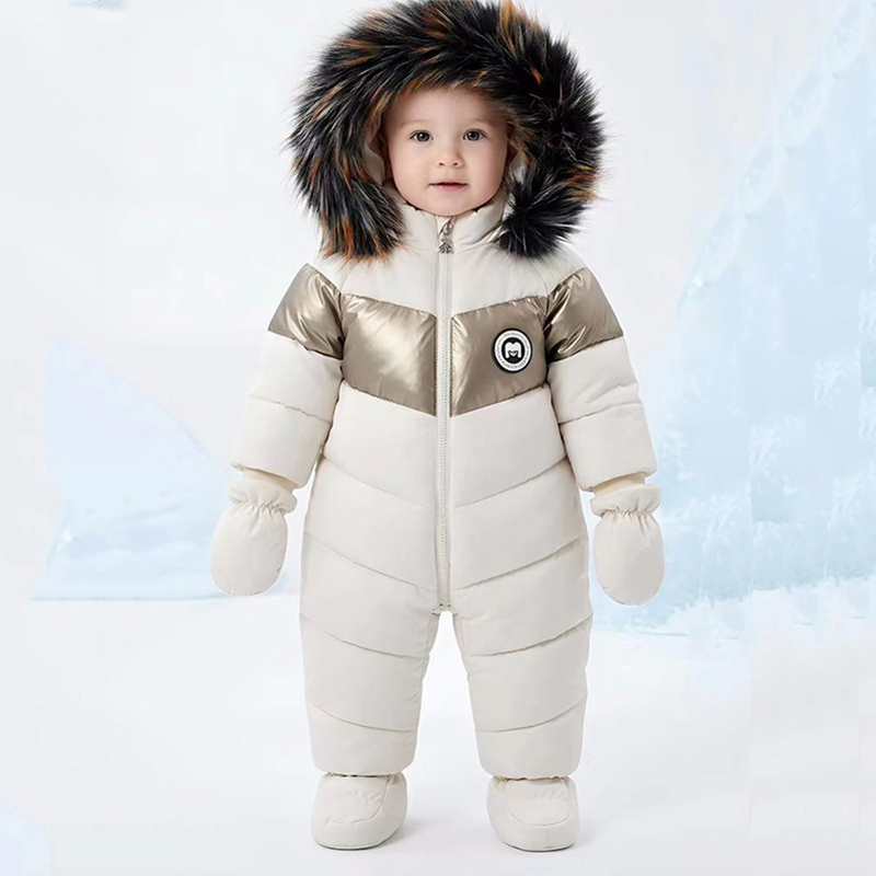 Winter Clothing Boys - Winter Newborn Baby Romper With Gloves