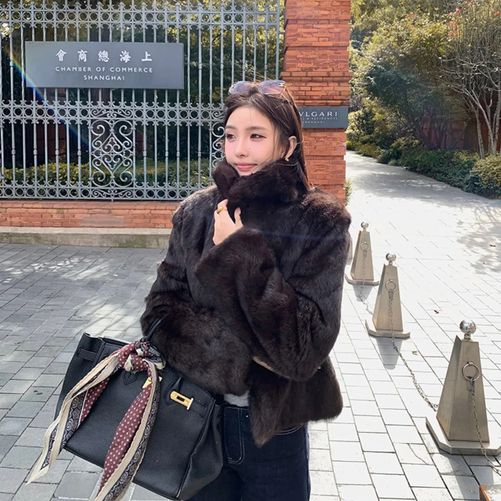 Natural Rabbit Fur Coat Women  - Winter Clothing Wholesale 评论和价格