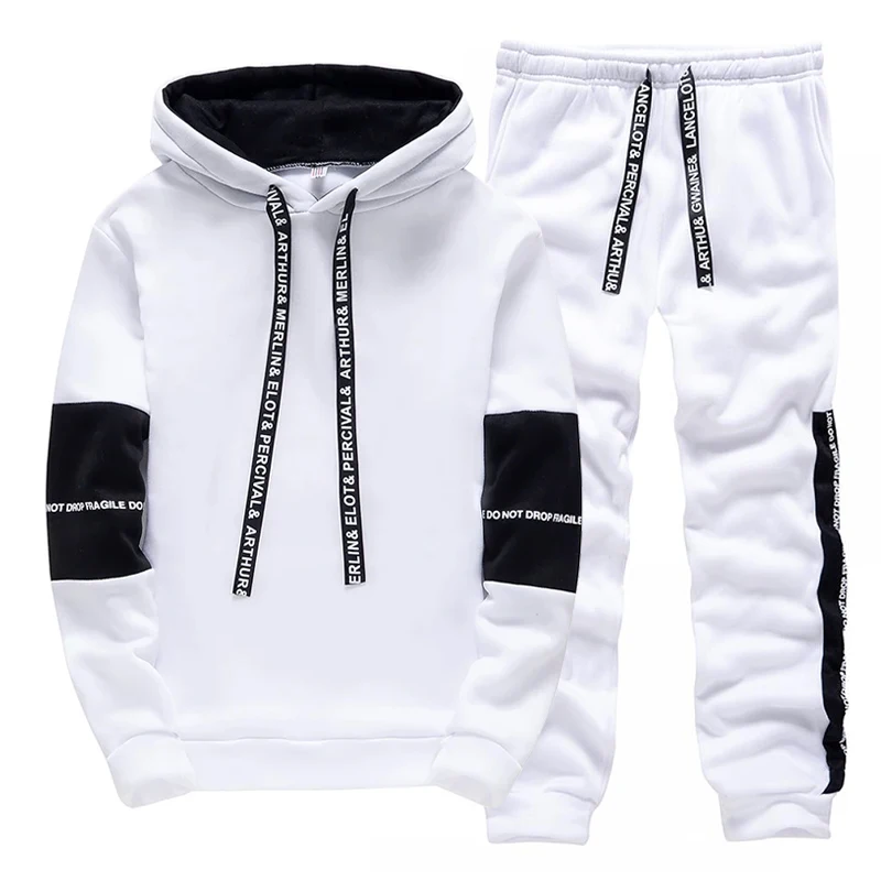 Black White Men's Tracksuit Fa - Winter Clothing Men 评论和价格
