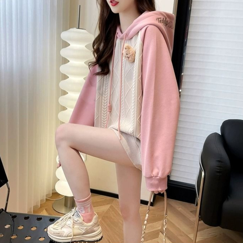 Pink Female Hooded Top Cute Y  - Winter Clothing Essentials For Women 评论和价格