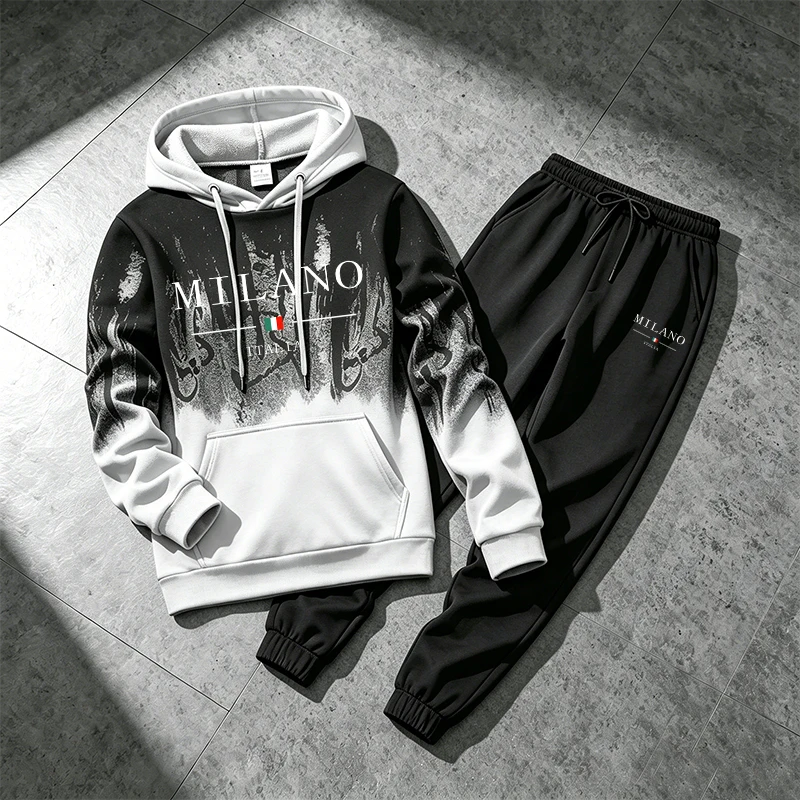 Splashed ink Men's Hoodie Trac - Winter Clothing Men 评论和价格