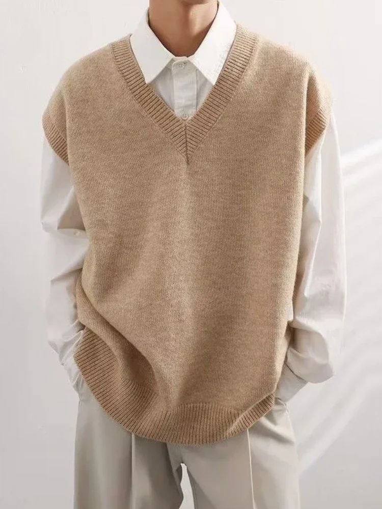 Vest Waistcoat Beige V Neck Kn - Winter Clothing Trends 2025 评论和价格
