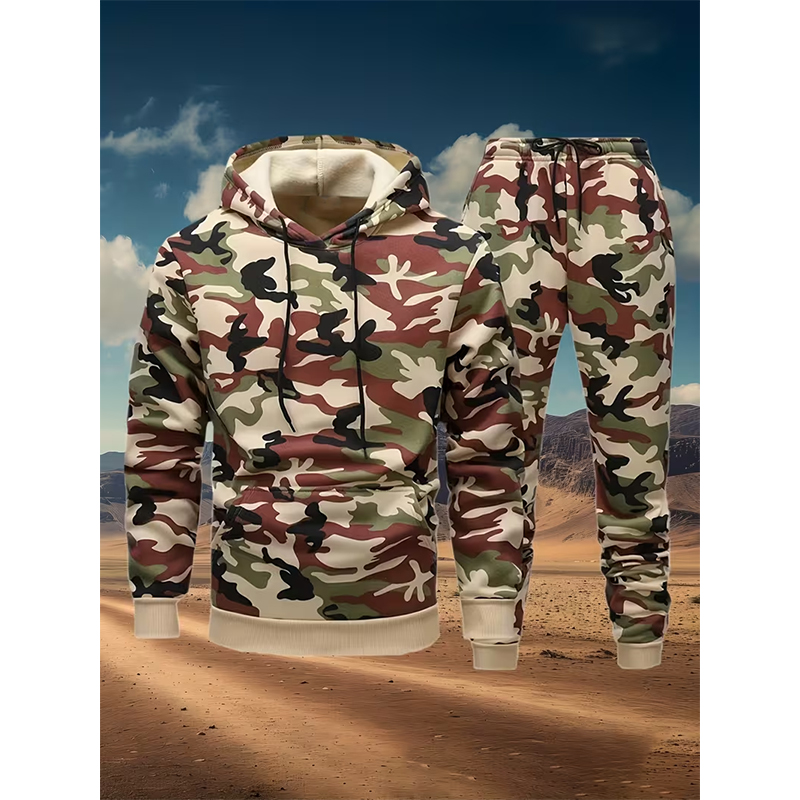 Autumn Camouflage 3D Print Hoo - Winter Clothing Men 评论和价格