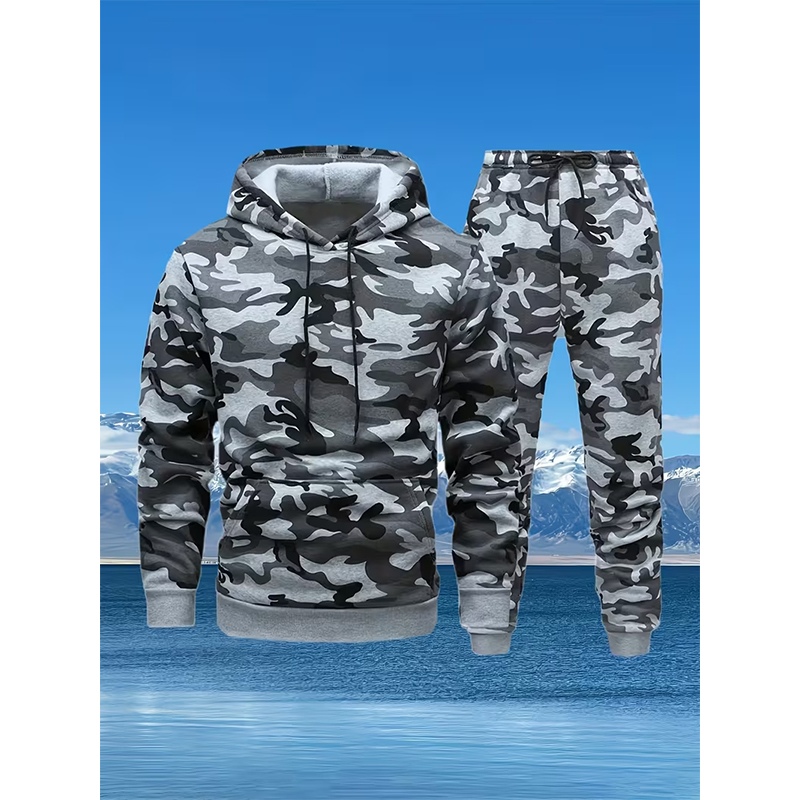 Autumn Camouflage 3D Print Hoo - Winter Clothing Men 评论和价格