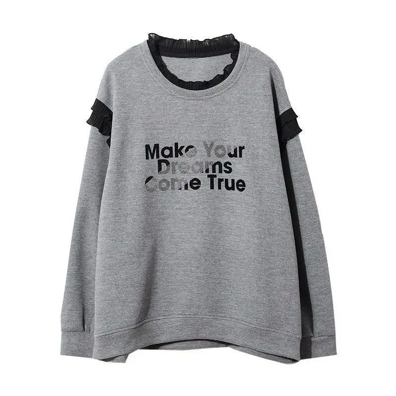 Loose Grey Woman Pullover Tops - Winter Clothing Essentials For Women 评论和价格