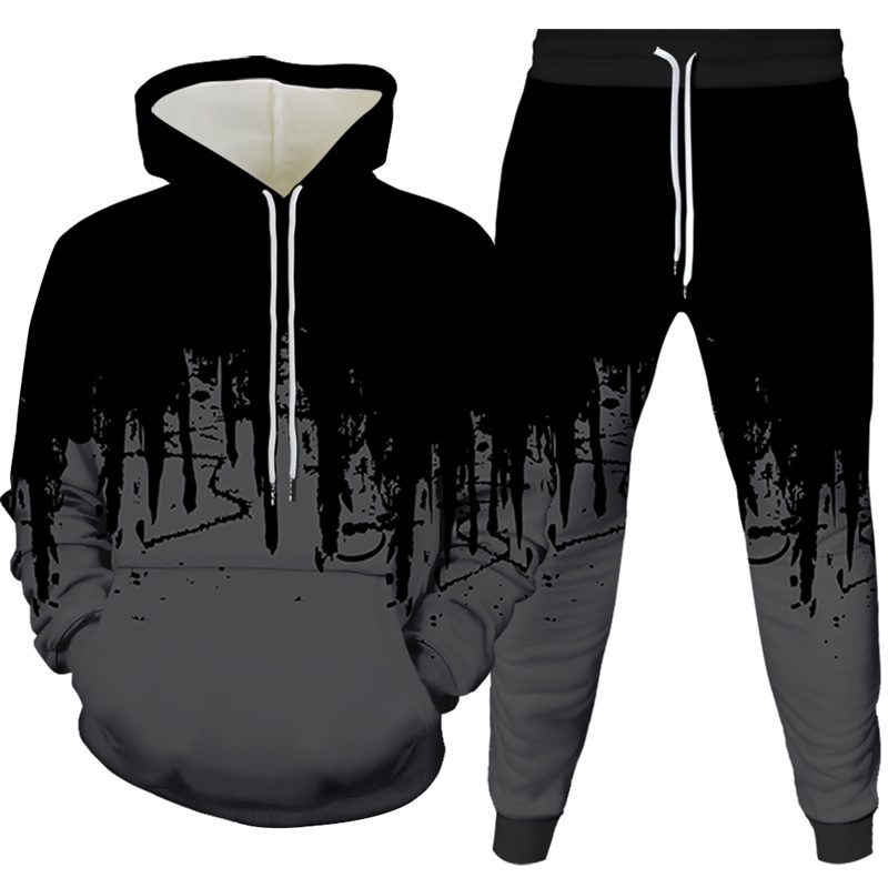 Ink Painting 3D Printed Hoodie - Winter Clothing Men 评论和价格